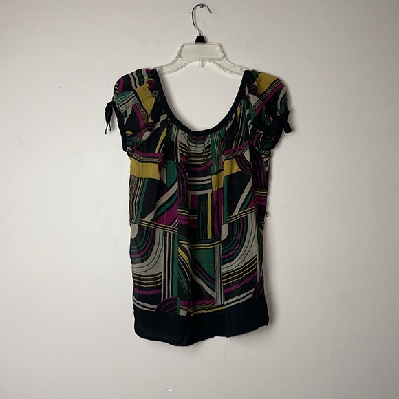 Guess 100% Silk Sheer‎ Blouse Women's Medium Multicolored - Picture 6 of 6